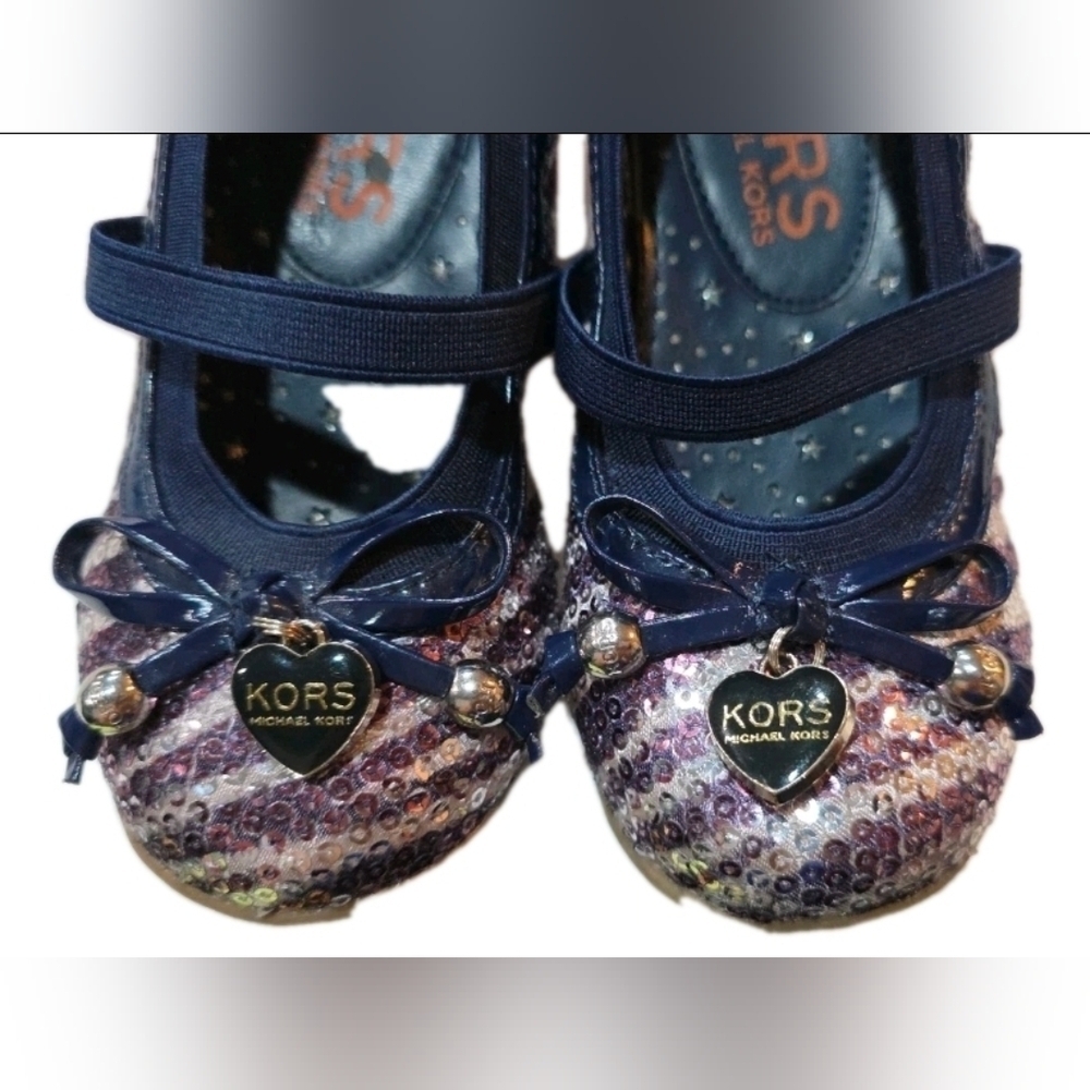 Michael Kors Kids' Navy and Purple Sequin Shoes 'Lil Cora 2' - Picture 6 of 9
